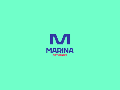 Marina City Center architecture blue branding branding design building home icon living logo logo design mall mark monogram symbol