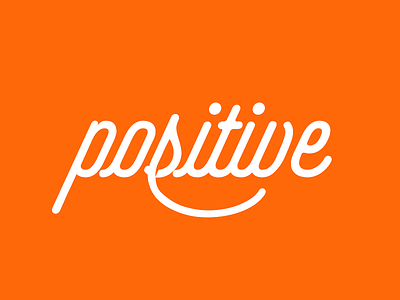 Positive design face happy logo minimal positive script