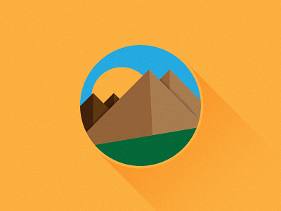 Mountain design flat icon illustration mountain shadow symbol