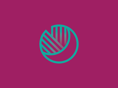WIP symbol w/color color curved illusion minimal stripe symbol
