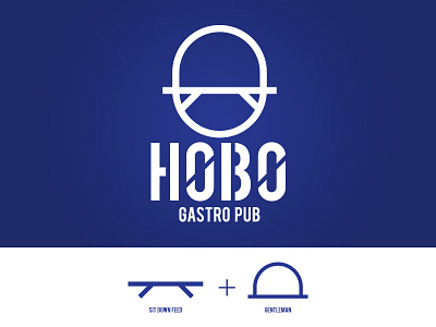 Hobo gastro bar food gastro hobo logo restaurant stencil symbol typography