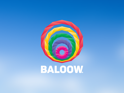 Baloow balloon crystal design logo mix rainbow wordmark