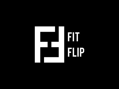 Fit Flip cross fit design fitness kettle bell logo minimal muscle negative space training