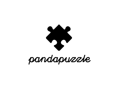 Panda Puzzle abstract animal game logo minimal panda puzzle simple word work