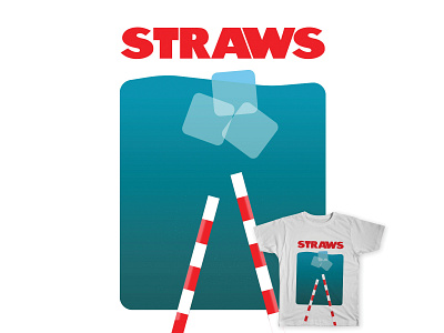 Straws for Threadless funny jaws movie plastic poster shirt straw