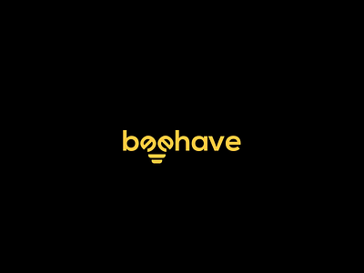 Beehave bee bee logo behave have play playfull word