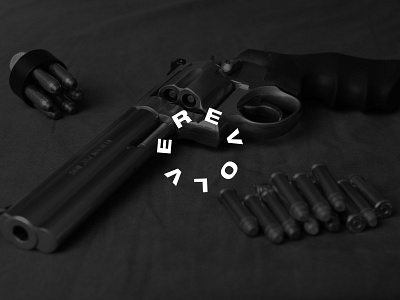 Revolver design gun gun control logo minimal revolver type typography west wild