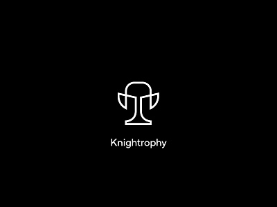 Knightrophy award design knight knight rider knights logo logotype logotype black white creative minimal monogram trophies trophy typography