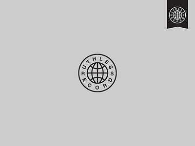 Ruthless Records design eazy globe hiphop label logo minimal music rap record recording ruthless simple stamp typography vinyl world