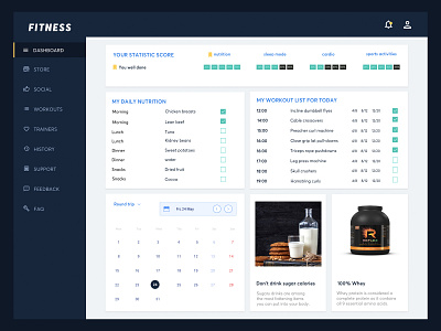 Fitness Dashboard dashboard dashboard ui dashboard ux design fitness fitnessdashboard product ui uidesign uiux ux uxdesign