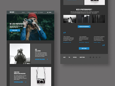 Doexers - Photographers Community branding dailyui dark mode dark theme design figma figmadesign gallery instagram landingpage photography product product design sketch ui ux website website concept website design