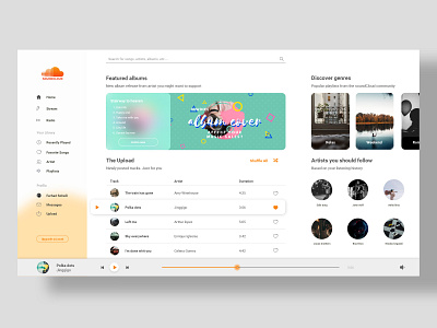 SoundCloud redesign design music redesign soundcloud ui ux web