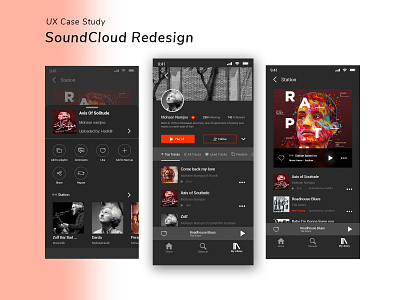 SoundCloud mobile application redesign - UX Case Study application case study casestudy music redesign soundcloud ui uiux ux