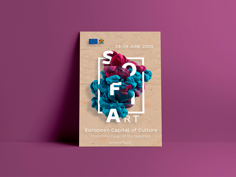 Sofia event poster template. template welcome typography sofia paint firstshot gradient colors liquid cloud poster design debut