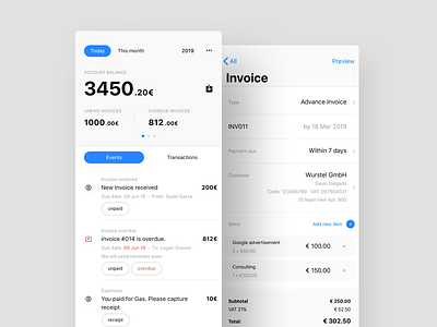 Financial App by Tanya Protikhina on Dribbble