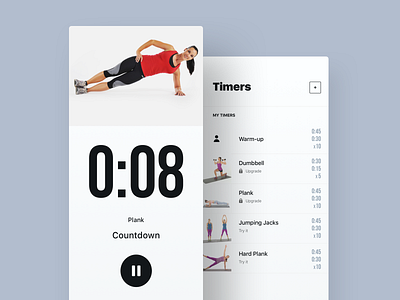 Fitness Timer app best clean design fitness girls iphone light mobile sport timer top ui ux white