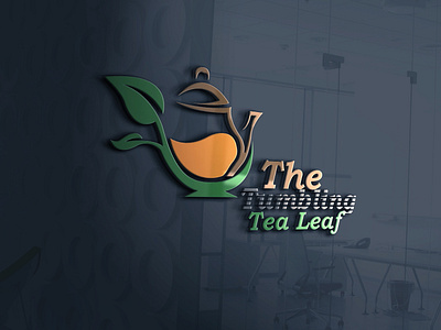 The Tumbling Tea Leaf design illustration logo