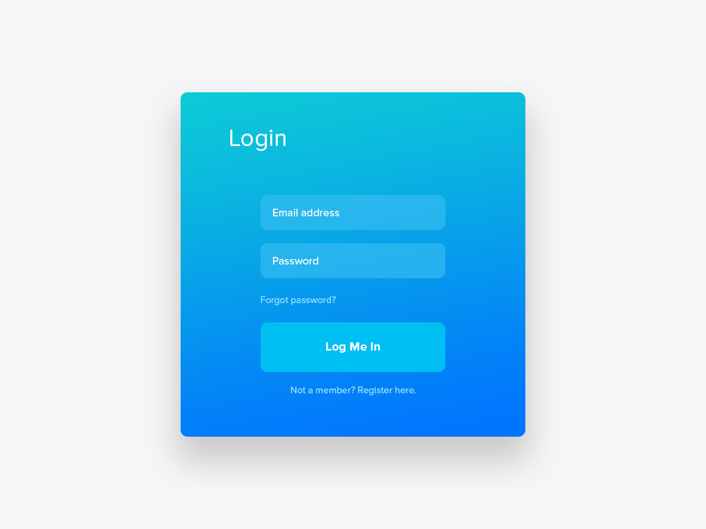 Clean and Simple Login Screen.