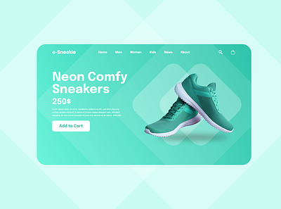 Sneakie ~ Practice Design design shoes ui ux uxui web