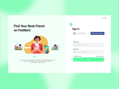 PetMart Login Page