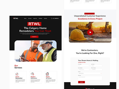 Construction Agency - Homepage Design builder construction design uxui web