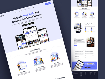Career Transition Helping App Landing Page app landing page career transition design landing page ui ux uxui web