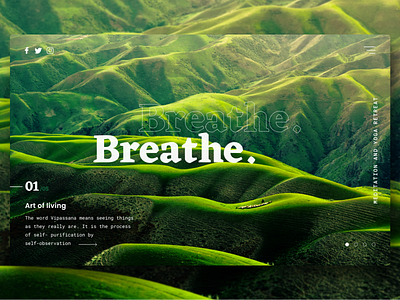 Breathe landing page header exploration