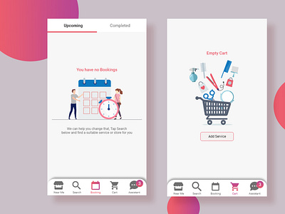 Empty states for booking and cart