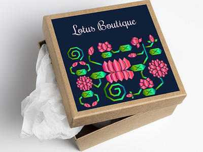 Lotus Boutique Branding branding graphic design packaging design pattern design visual design