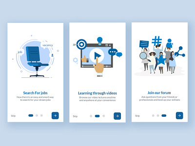 Onboarding for job portal forum job portal onboard onboarding onboarding screens onboarding ui tutorials