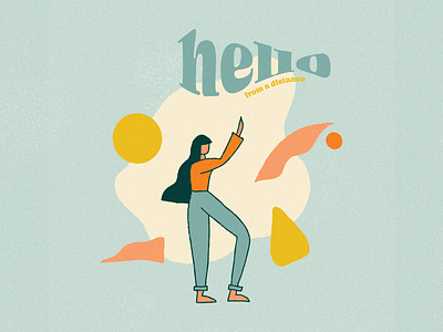 Hello from a distance drawing illustration illustration art illustrations lettering person procreate procreate art typogaphy