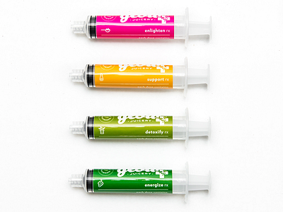 Glow Juicery RX Shots branding cleanse food healthy juice juicery label packaging
