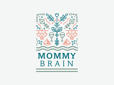 Mommy Brain blog branding blog design blogging branding icons line icons mom blog mom icon