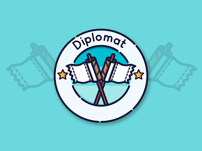 Diplomat badge communication flag gradient icon iconography illustration mobile app outline star toilet paper ui