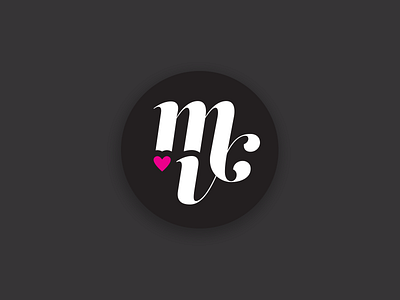 MV hearts monogram blogging branding fitness health heart monogram monogram branding new york nyc pink web design website