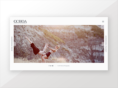 Ochoa Photography | Website Homepage brand branding homepage identity modern photographer serif simple slider web design website website design