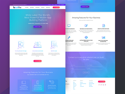 Buildfire app communication gradient gradient button gradient icons icon product design responsive technology ui ux web design