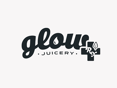 Glow RX brand family branding drop fitness foods graphic design health identity juicery leaf logo logotype