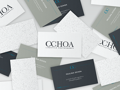 Ochoa Photography Business Cards brand design branding business cards custom lifestyle logo design logotype monogram photography simple the banner years typography