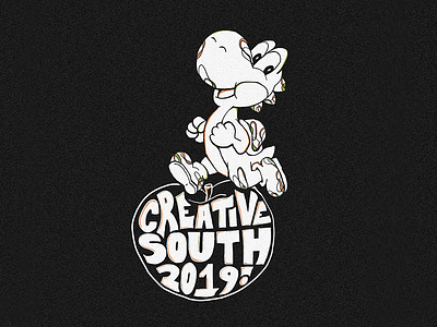 Yoshi takes over Creative South by hand creative south drawn illustration illustration art lettering mario mario bros mario kart peaches video game yoshi