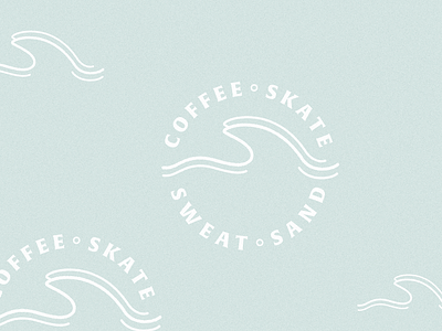 Coffee•Skate•Sweat•Sand badge badge design branding coffee design identity illustration sand skateboard skateboard design surf vector wave