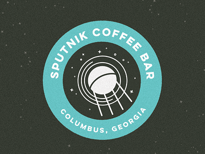 Sputnik Coffee Bar badge badge design branding branding and identity branding design coffee coffee branding coffee shop design identity illustration satellite space stars