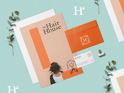 The Hair House brand identity branding branding design business card icon icon design identity monogram stationery typography