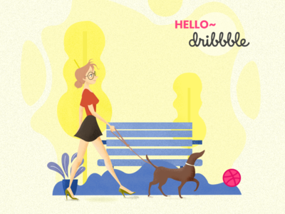 hello dribbble illustration vector