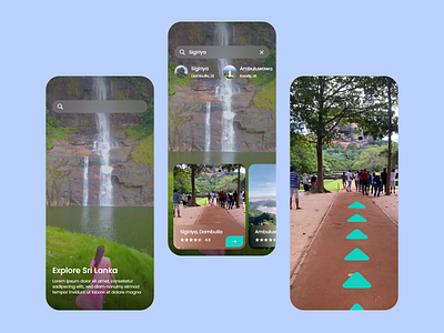 Augmented reality App Design Concept for Travel Guide.