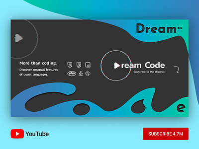 YouTube Banner banner banner design code dream code it play programming subscribe youtube