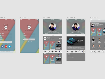 Freelance UI - UX Designer App UI app design illustration ui ux