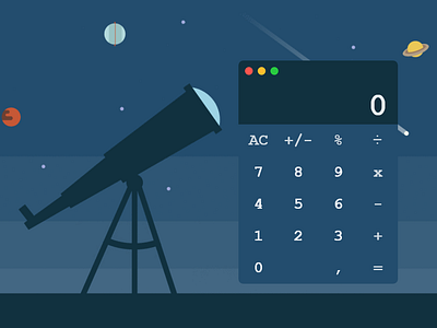 Simple Dark Calculator UI app design illustration ui