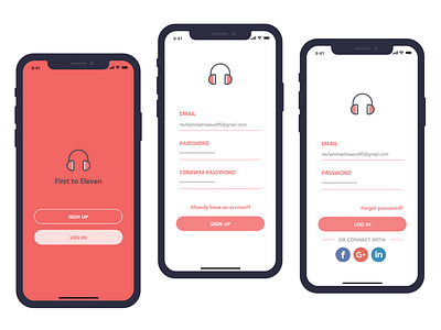 First2Eleven App UI Concept app design illustration ui ux