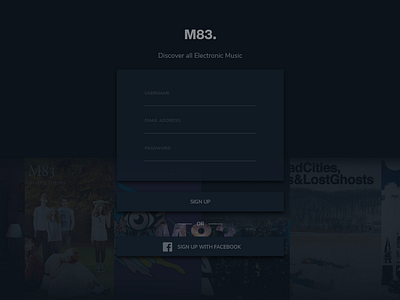 M83 Sign Up App Web UI app design illustration ui web